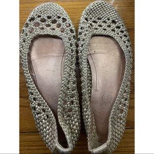 BCBG gold flats size 6